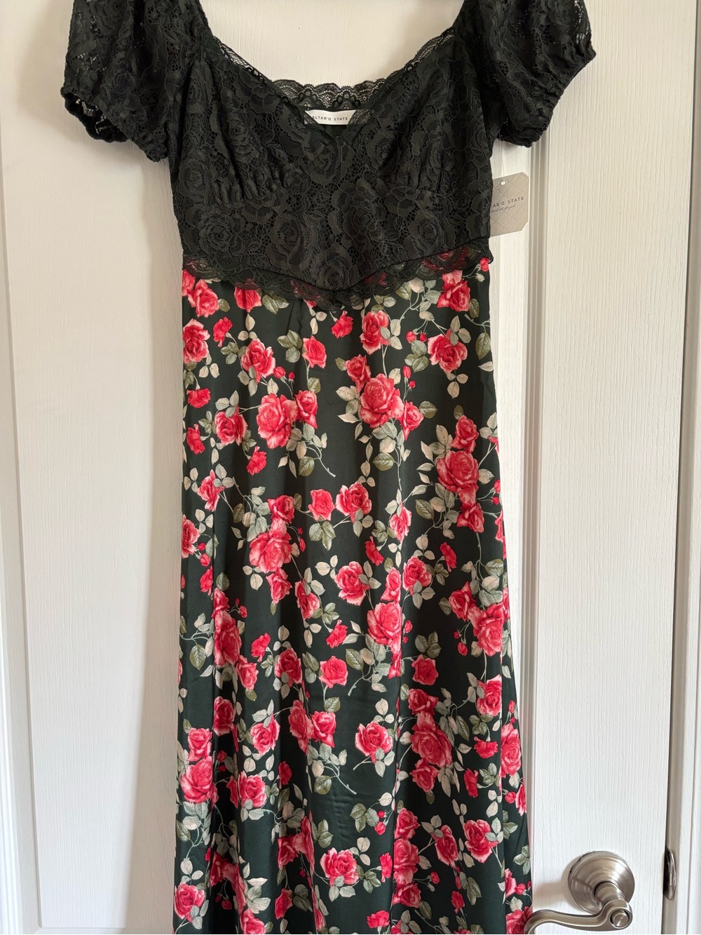 NWT Altard State Green lace maxi dress